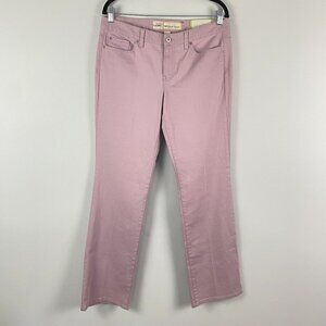 Ann Taylor Loft Original Boot Jeans Size 8 Pink Mid Rise Bootleg Stretch